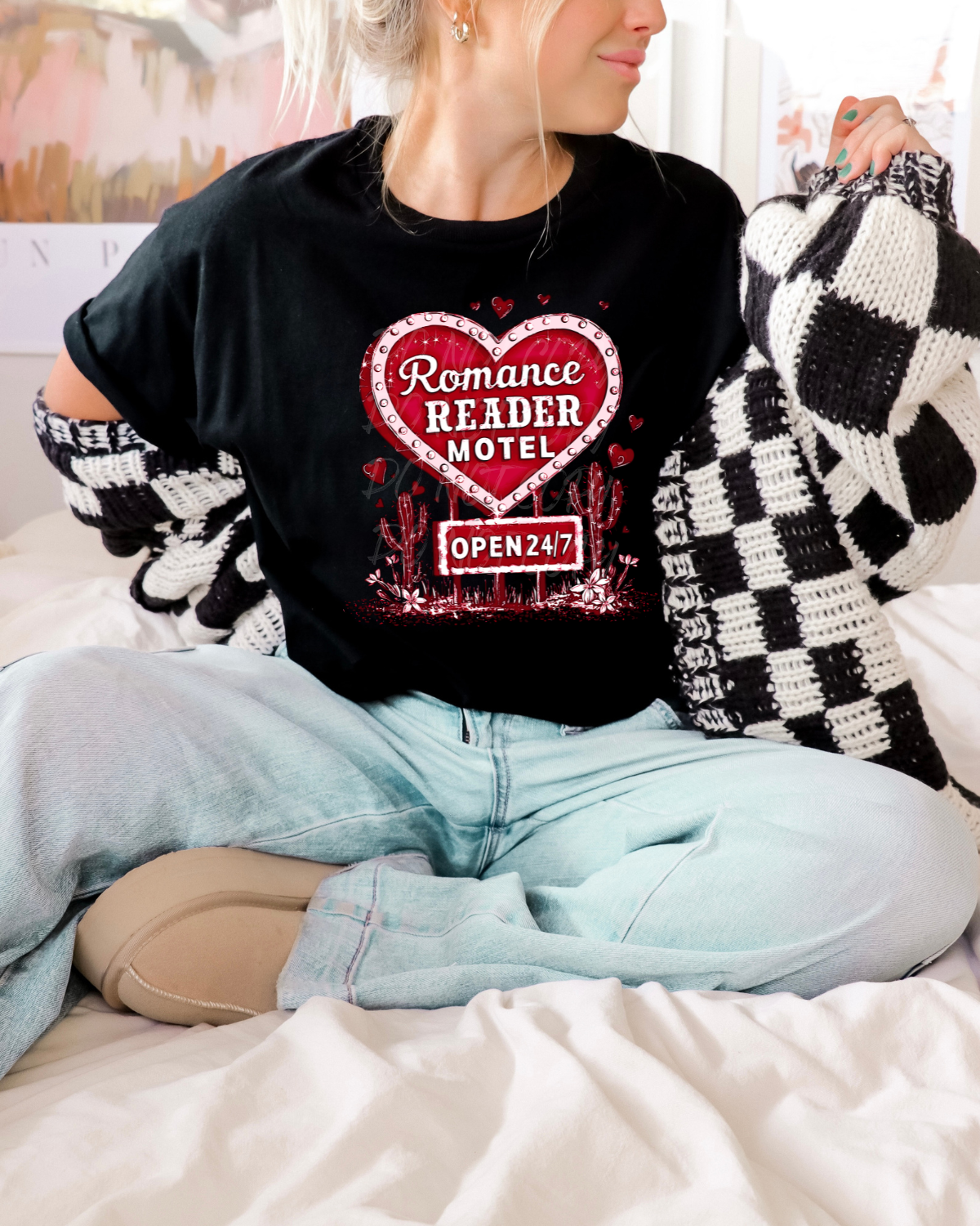 Romance Reader Motel Shirt (Red Design)