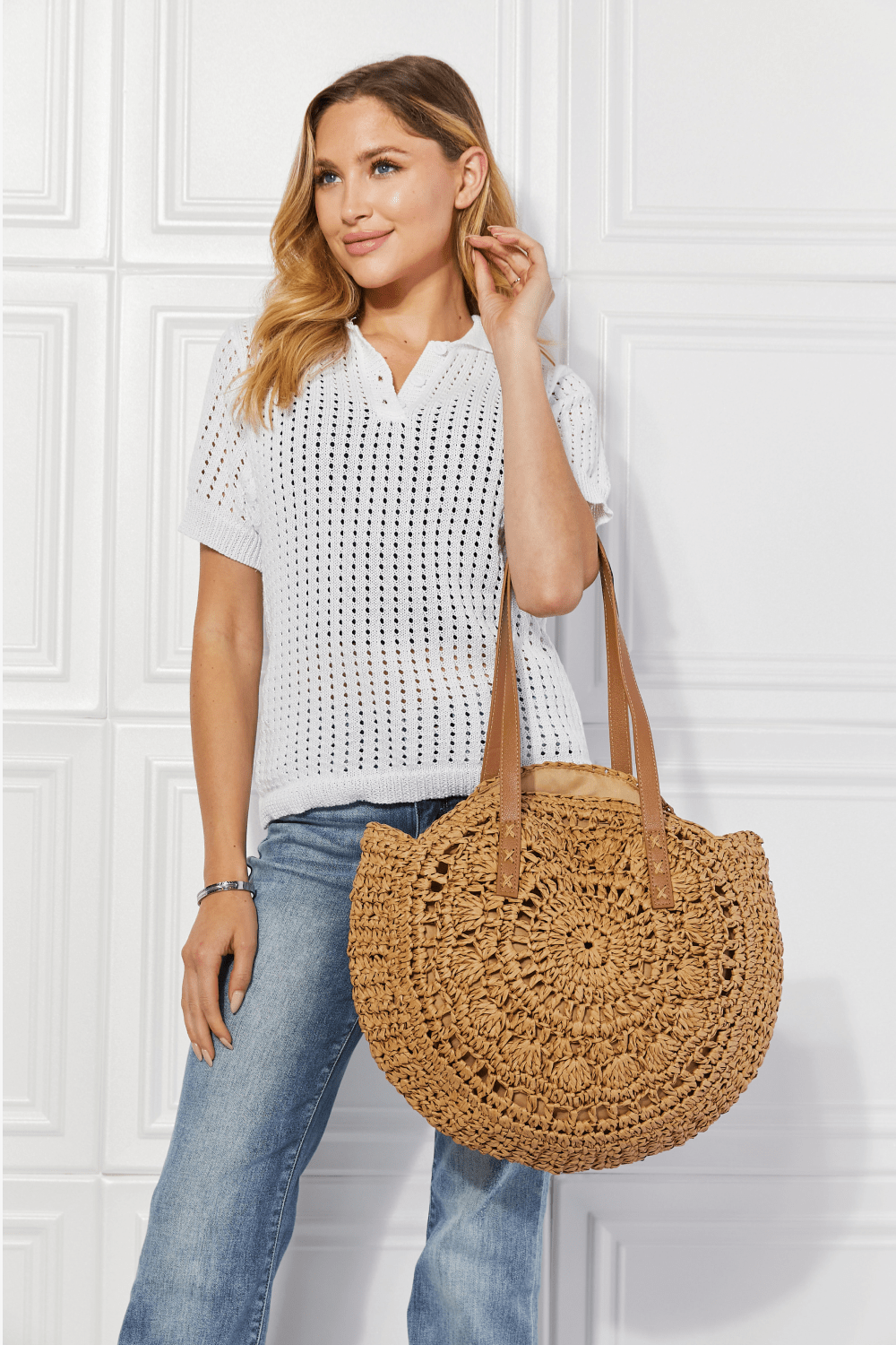C'est La Vie Crochet Handbag in Caramel