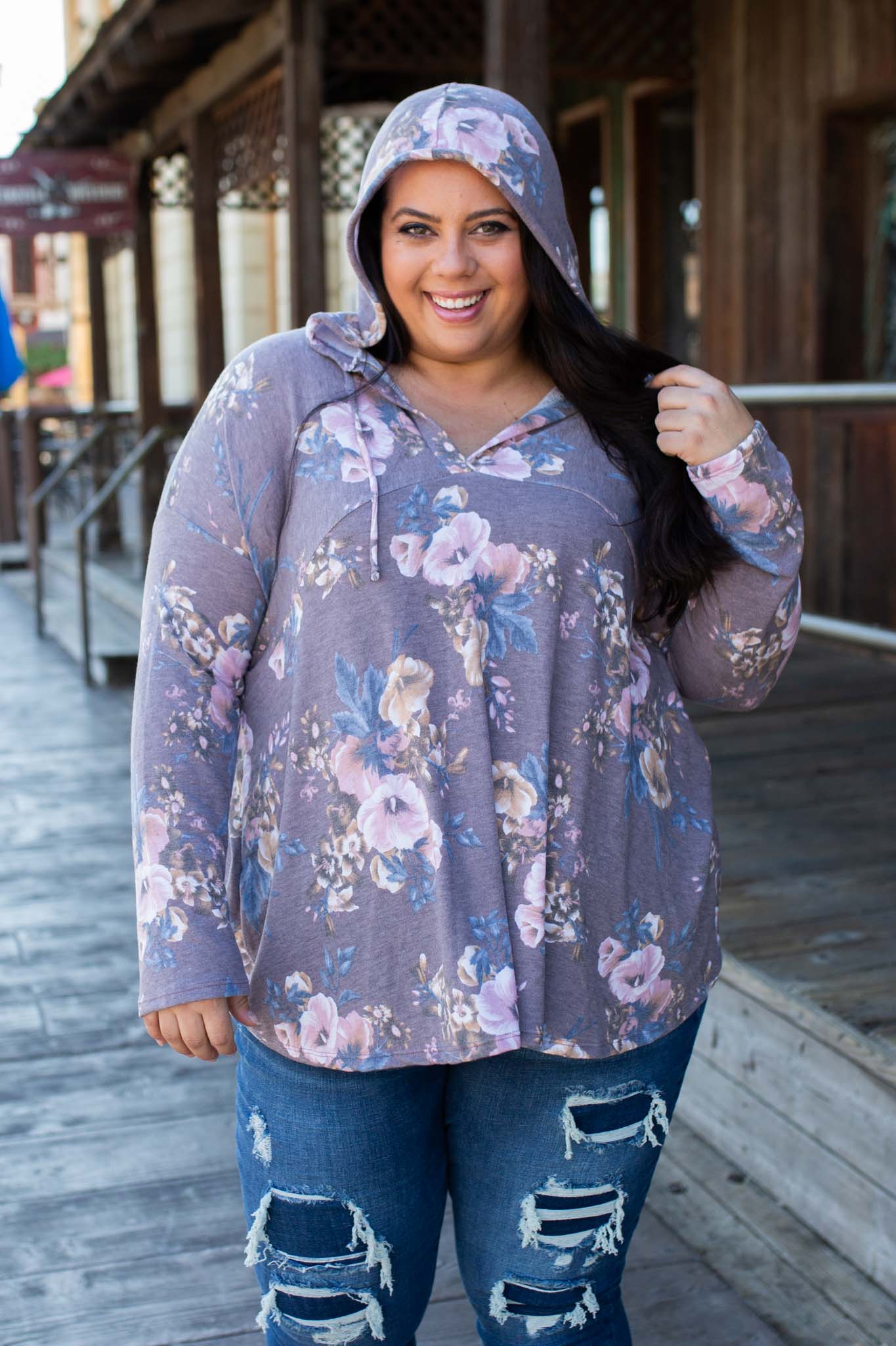 Dusty Lavender Floral Hoodie