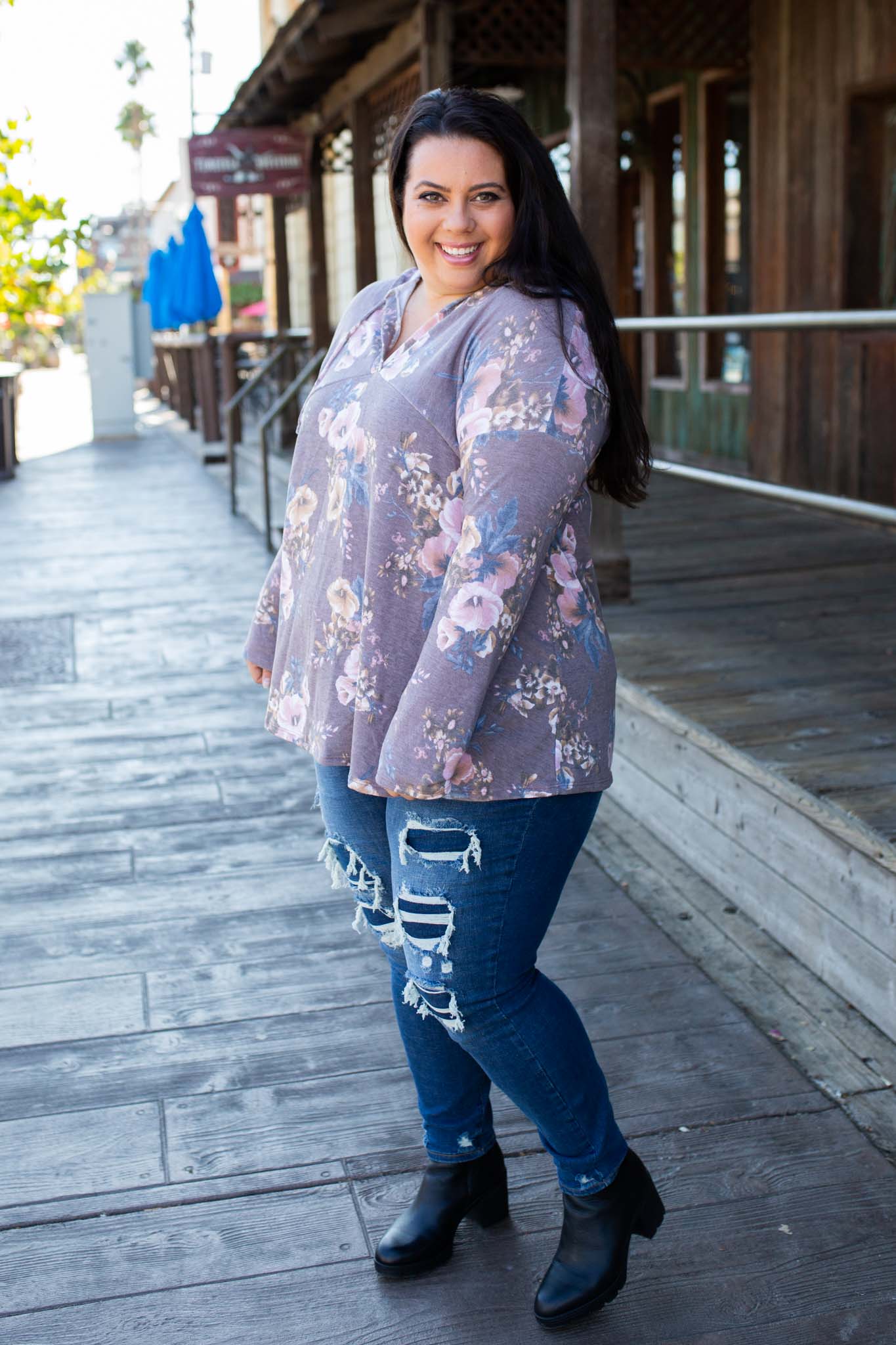 Dusty Lavender Floral Hoodie