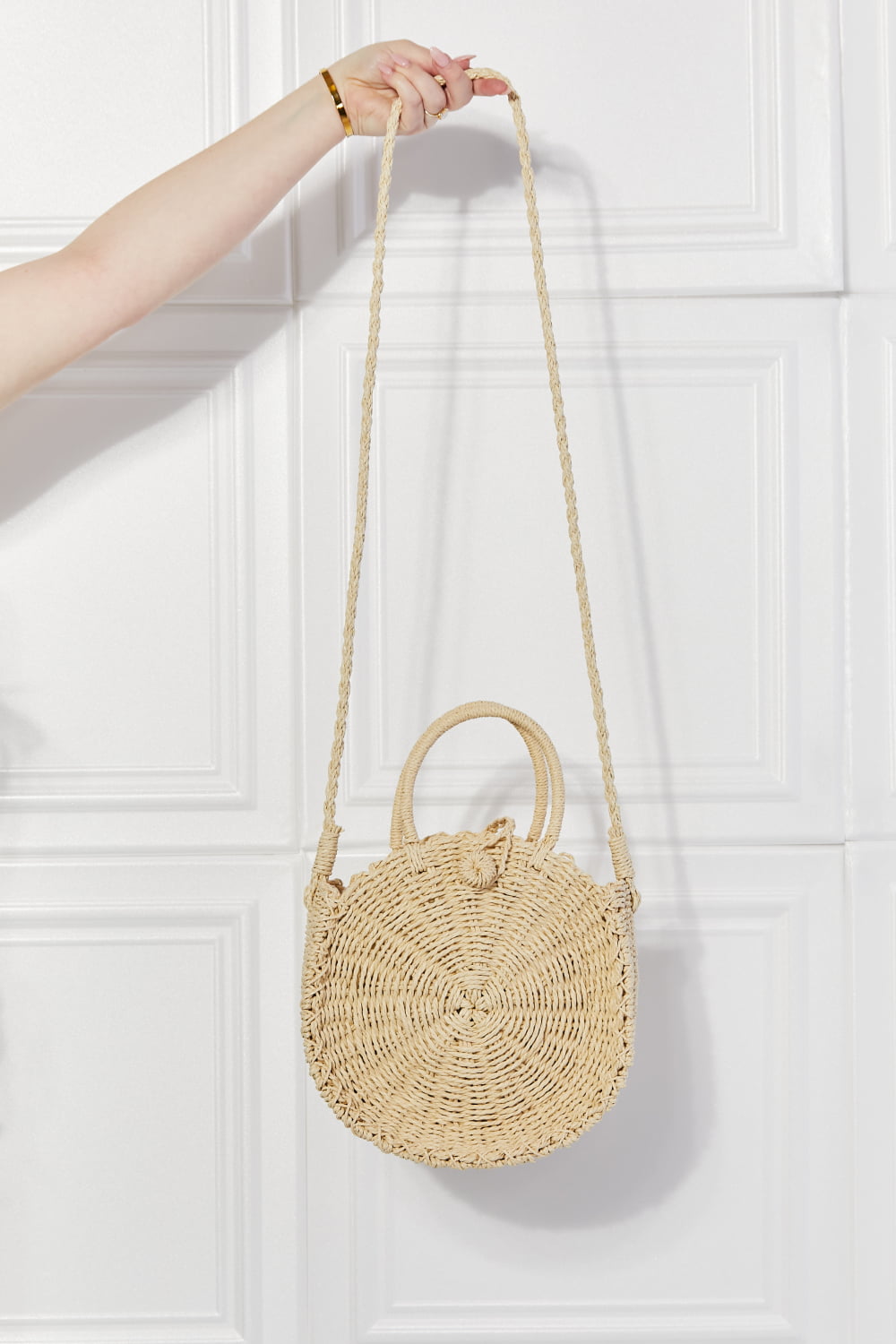 Feeling Cute Rounded Rattan Handbag in Ivory