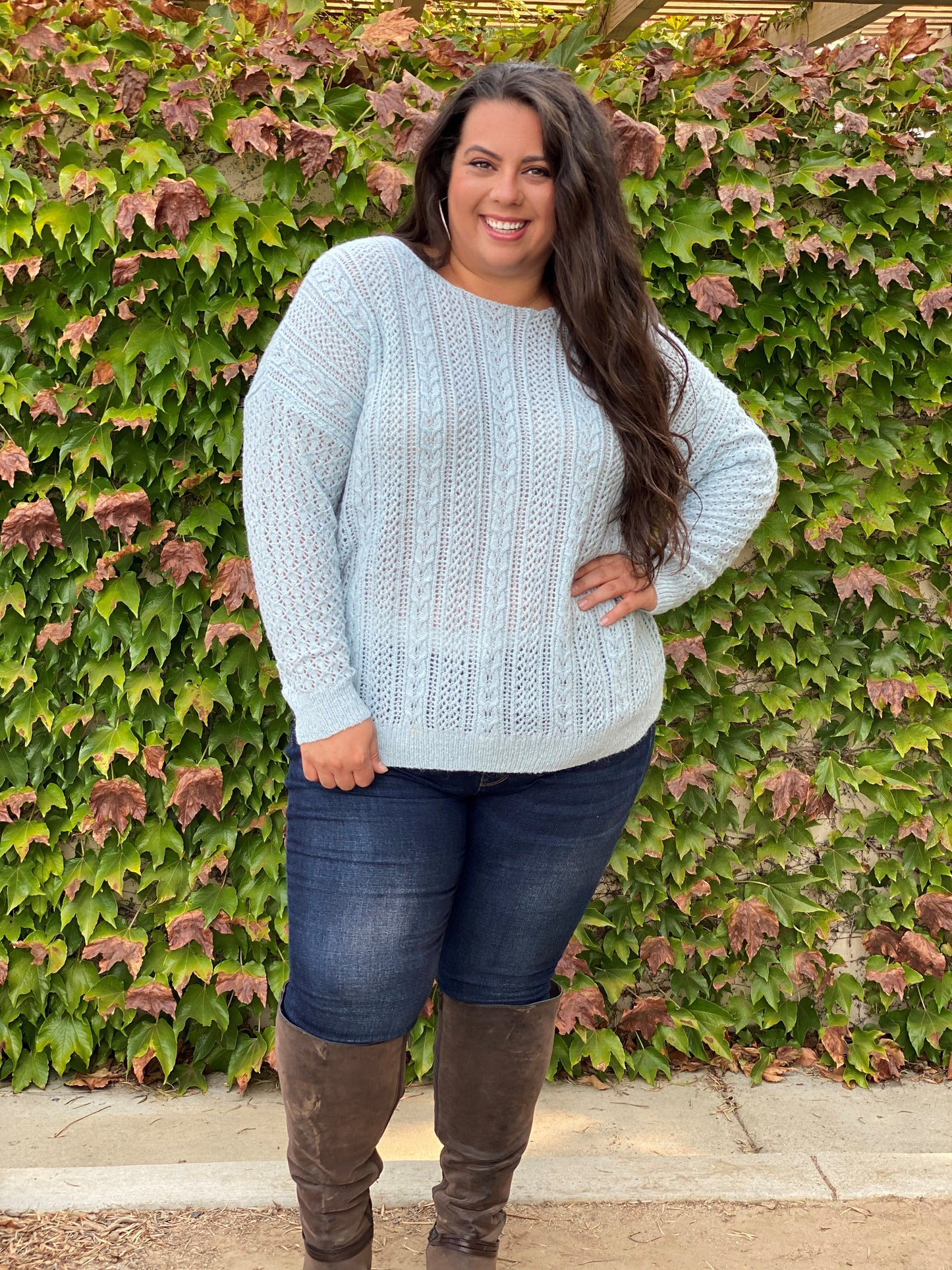 Clear Skies Cable Knit Sweater
