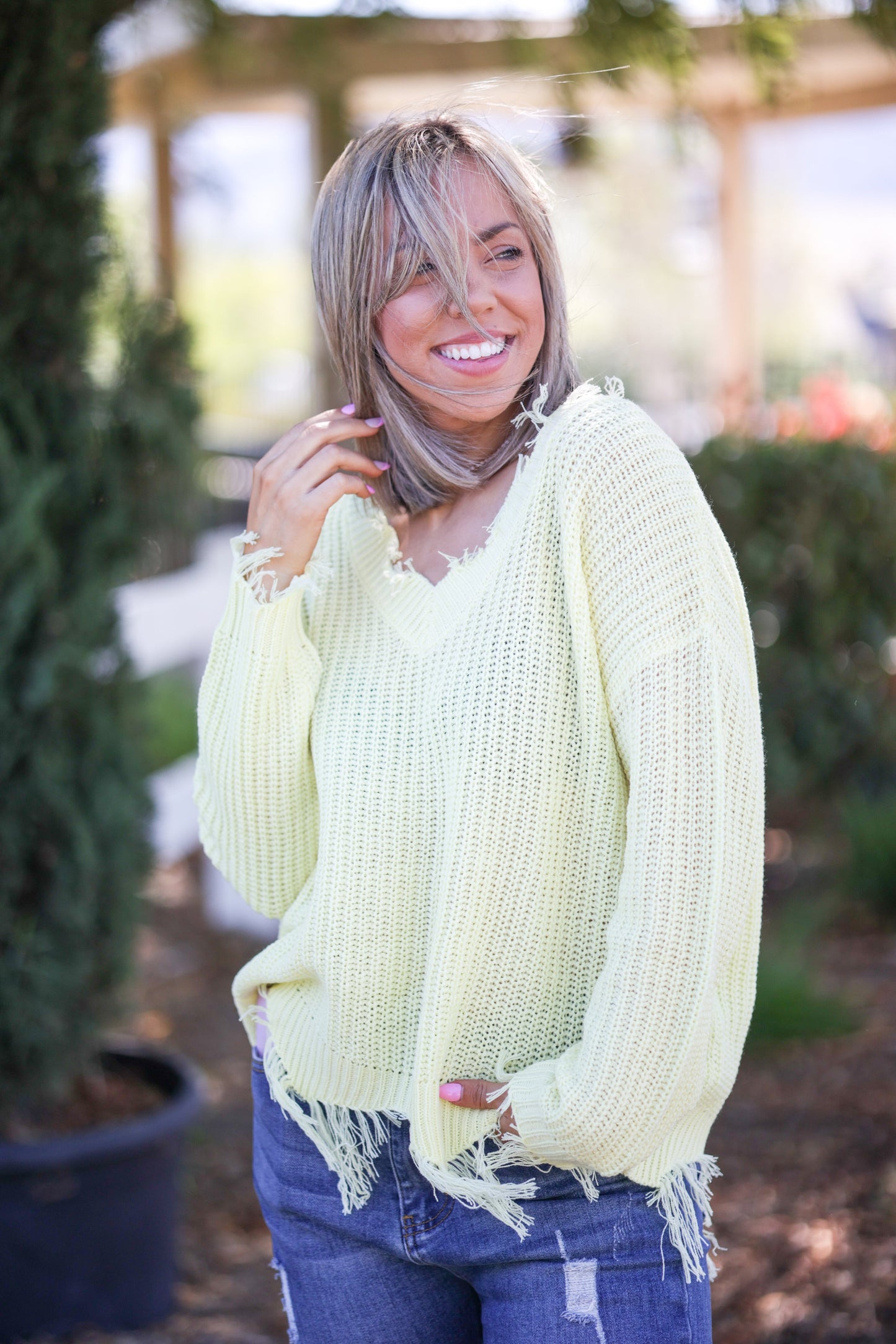 You Are My Sunshine Frayed Sweater