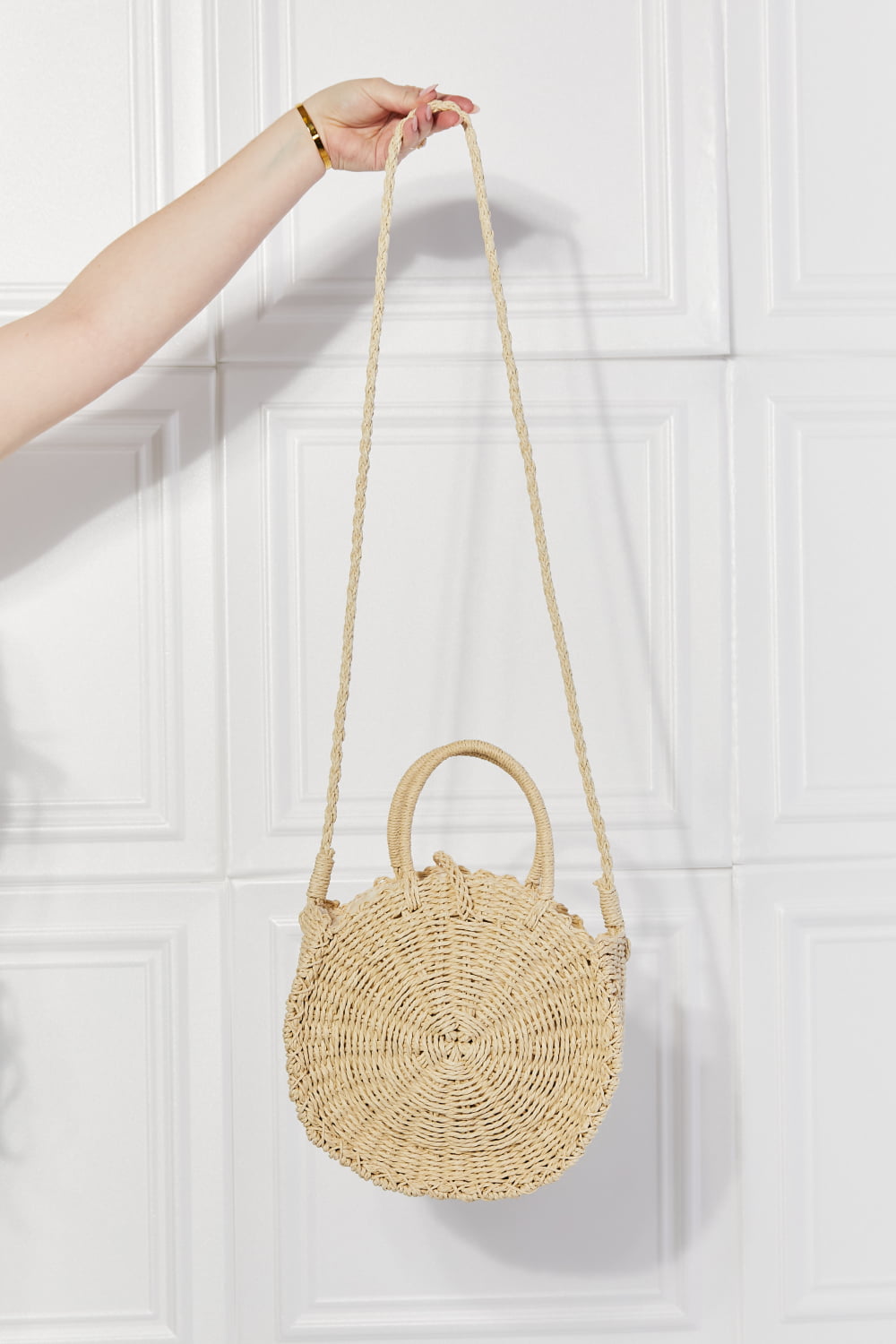 Feeling Cute Rounded Rattan Handbag in Ivory