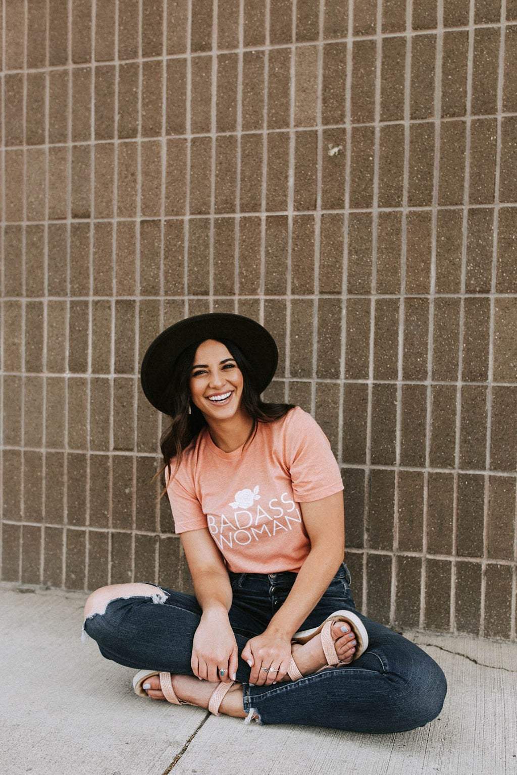 Badass Woman, Rose - Boyfriend Tee