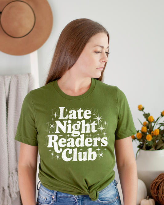 Late night readers club (white design) Shirt