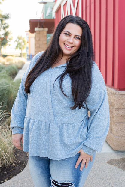 Denim Blue's Ruffled Hoodie