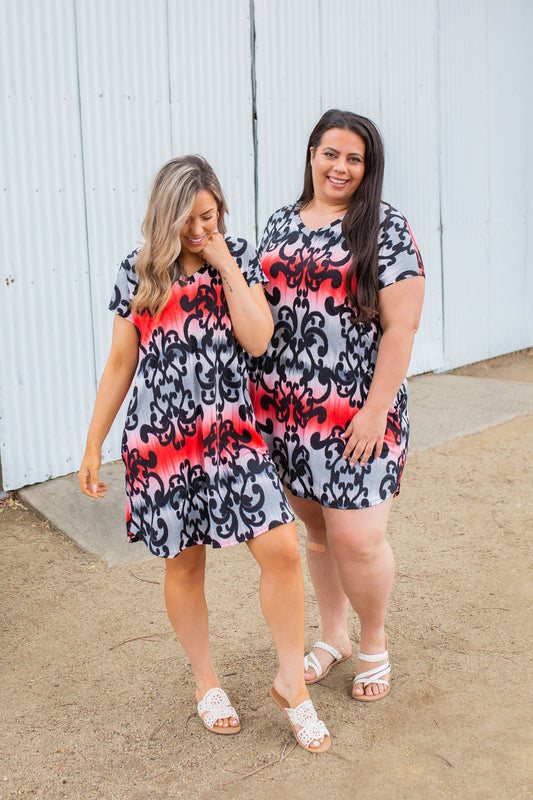 Damask You a Question T-shirt Dress