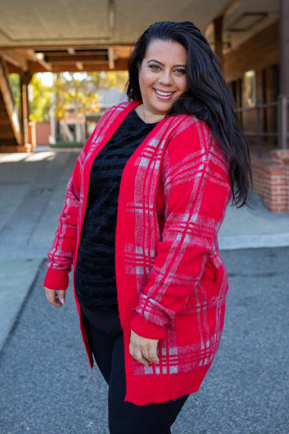 Mad About Plaid Sweater Cardigan