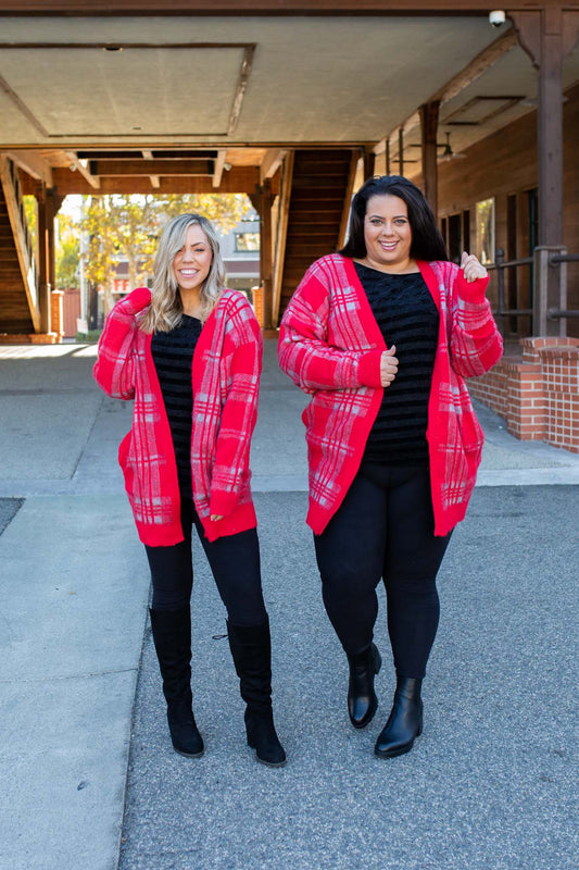 Mad About Plaid Sweater Cardigan