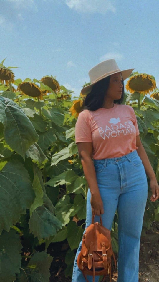 Badass Woman, Rose - Boyfriend Tee