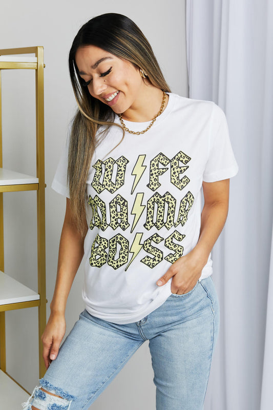 Leopard Lightning Graphic Tee in White