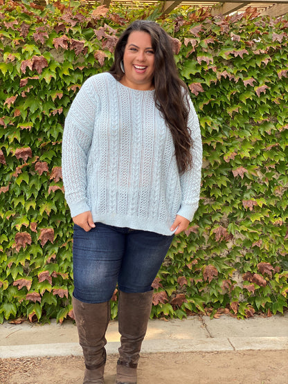 Clear Skies Cable Knit Sweater