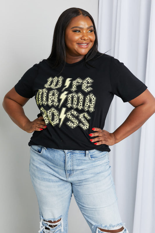 Leopard Lightning Graphic Tee in Black