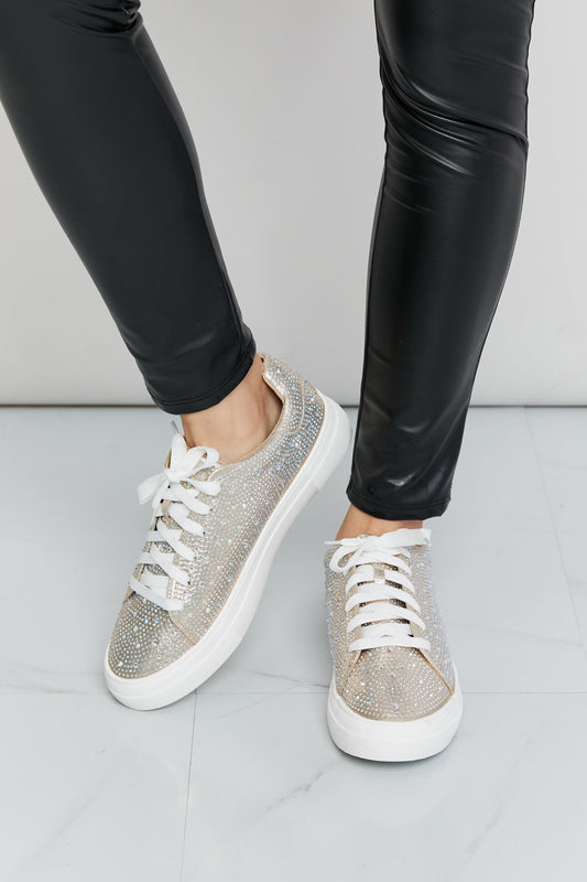 Rhinestone Lace-Up Sneakers