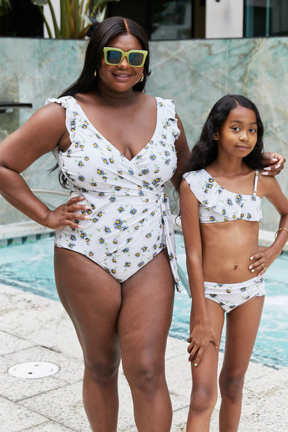 Float On Asymmetric Neck Two-Piece Set in Daisy Cream