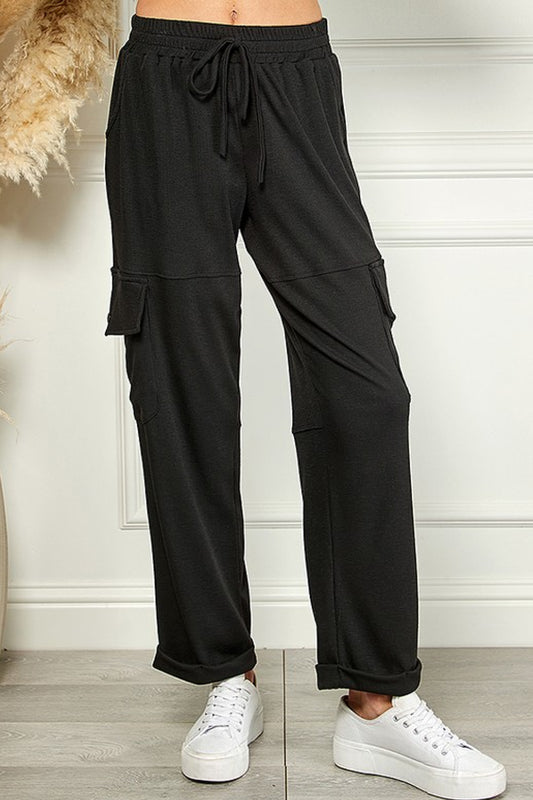 Elastic Waist Cuffed Cargo Pants